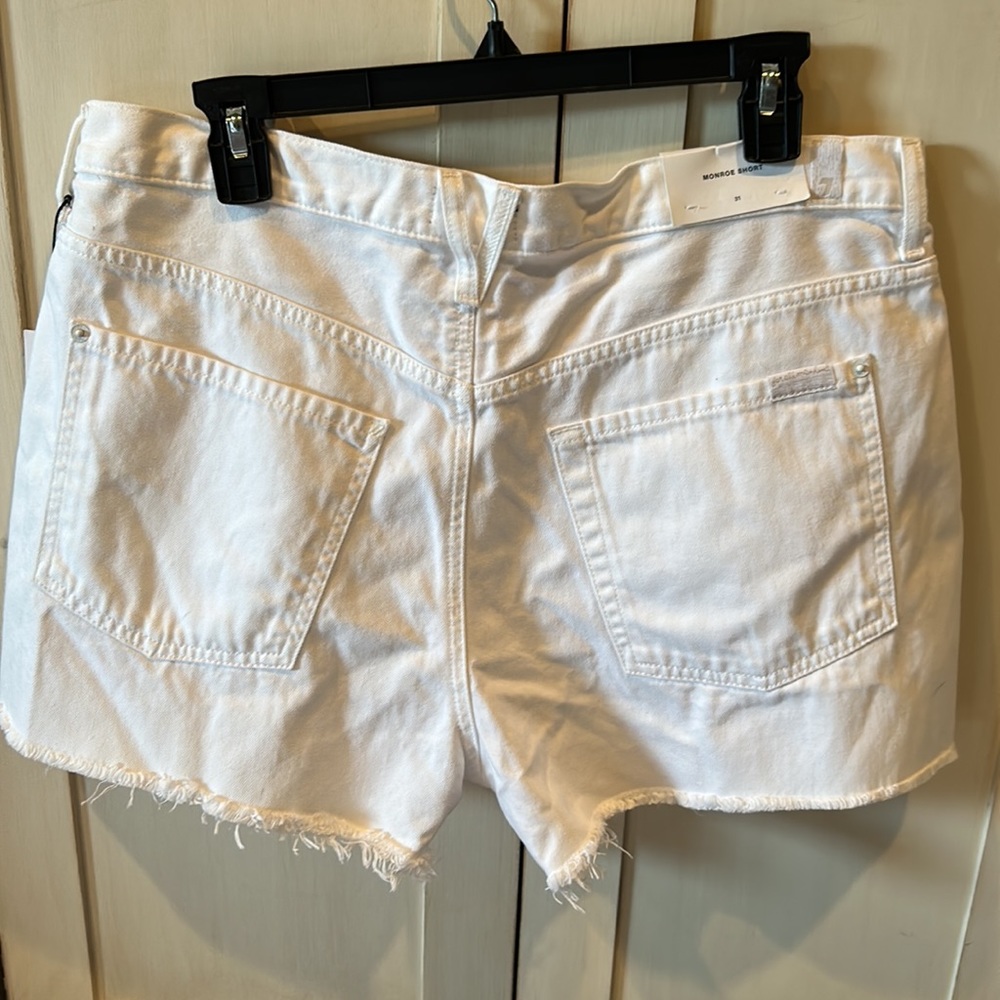 NWT 7 FAM high waist Monroe white shorts cut off denim - Picture 10 of 15